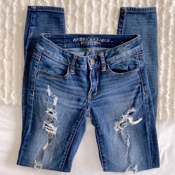 ✨ HOST PICK✨ AE Ne(x)t Level Ripped Low Rise Jegging | Size 00 - Picture 3 of 9